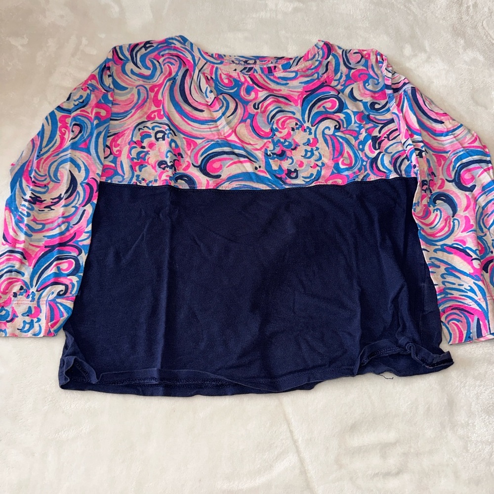 Lilly pulitzer Pullover with Pink & Blue Swirl Print